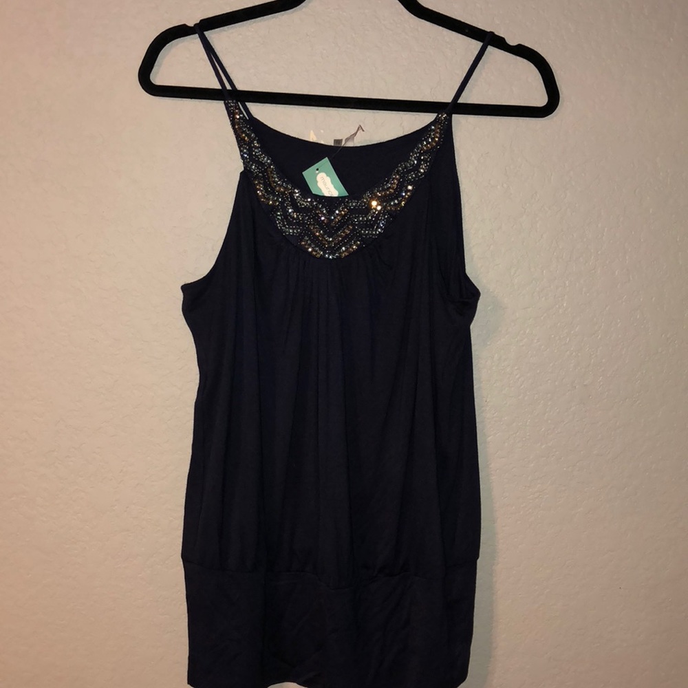 Studio y sleeveless blouse w/ embellishments